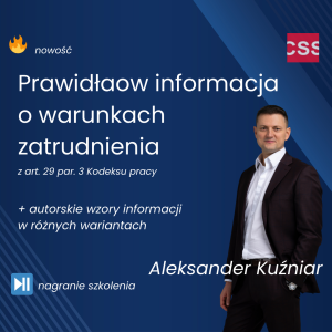 Prawidłowa informacja o warunkach zatrudnienia z art. 29 par. 3 Kodeksu pracy